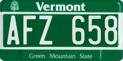 VT license plate AFZ658
