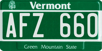 VT license plate AFZ660