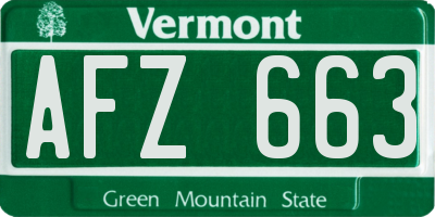 VT license plate AFZ663