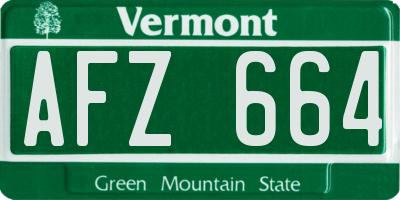 VT license plate AFZ664