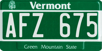 VT license plate AFZ675