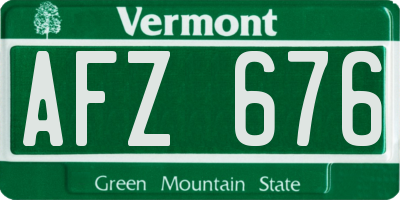 VT license plate AFZ676