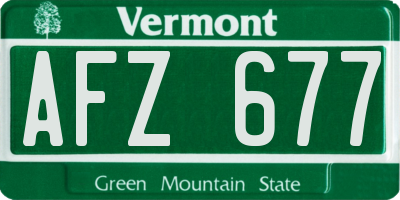 VT license plate AFZ677