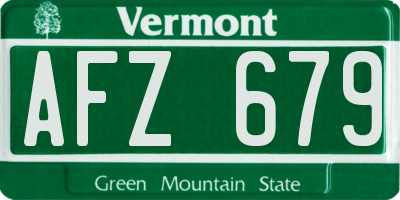 VT license plate AFZ679
