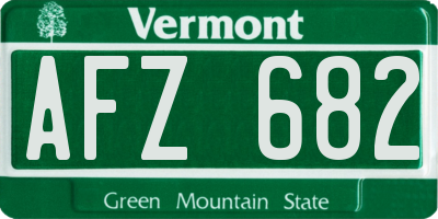 VT license plate AFZ682