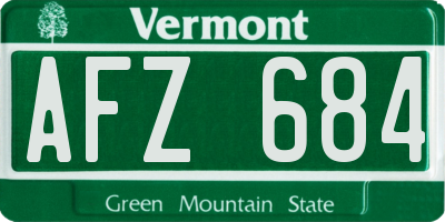 VT license plate AFZ684