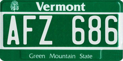 VT license plate AFZ686