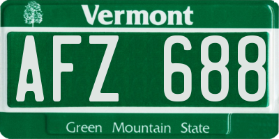 VT license plate AFZ688