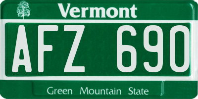 VT license plate AFZ690
