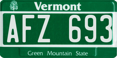 VT license plate AFZ693
