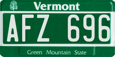 VT license plate AFZ696