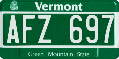VT license plate AFZ697