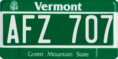 VT license plate AFZ707