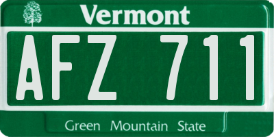 VT license plate AFZ711