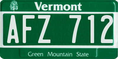 VT license plate AFZ712