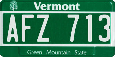 VT license plate AFZ713
