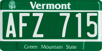 VT license plate AFZ715