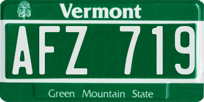 VT license plate AFZ719