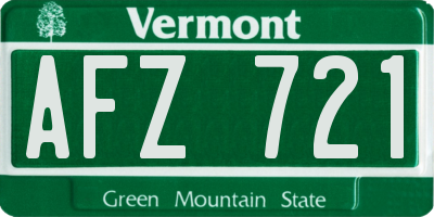 VT license plate AFZ721