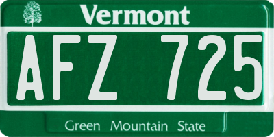 VT license plate AFZ725