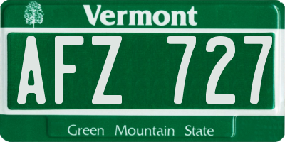 VT license plate AFZ727