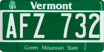 VT license plate AFZ732