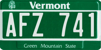 VT license plate AFZ741