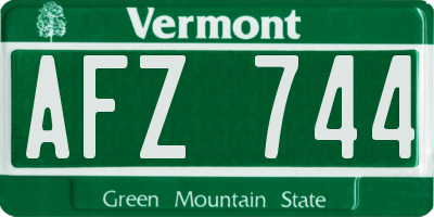VT license plate AFZ744