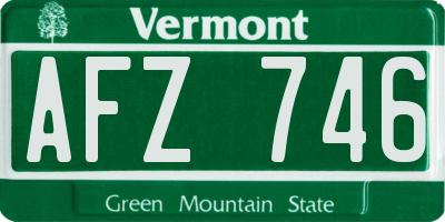 VT license plate AFZ746