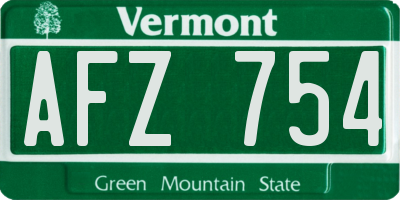 VT license plate AFZ754