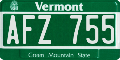 VT license plate AFZ755