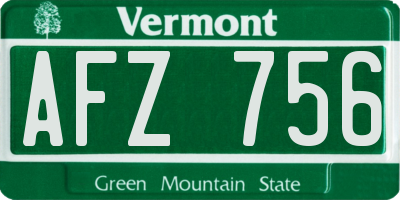 VT license plate AFZ756