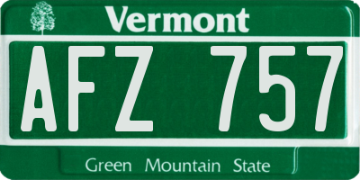 VT license plate AFZ757