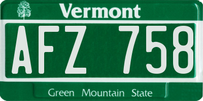 VT license plate AFZ758