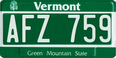 VT license plate AFZ759