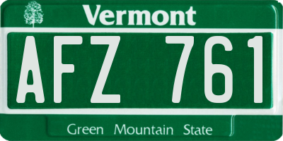 VT license plate AFZ761