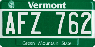 VT license plate AFZ762