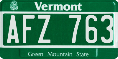 VT license plate AFZ763