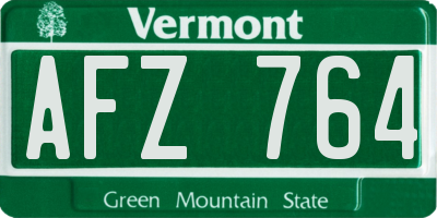 VT license plate AFZ764