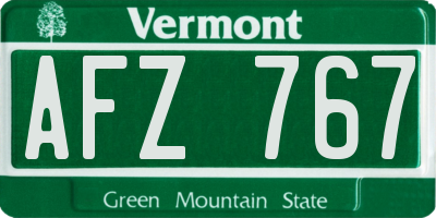 VT license plate AFZ767