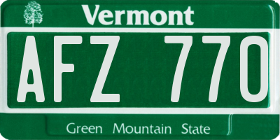 VT license plate AFZ770
