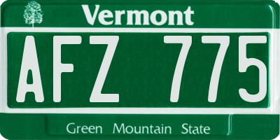 VT license plate AFZ775