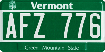VT license plate AFZ776