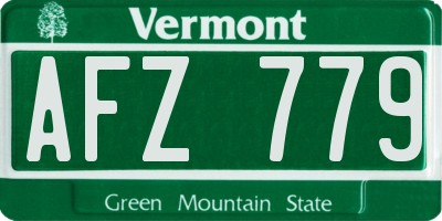 VT license plate AFZ779