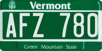 VT license plate AFZ780