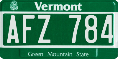 VT license plate AFZ784