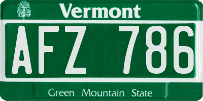 VT license plate AFZ786