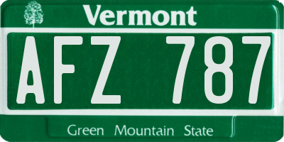 VT license plate AFZ787