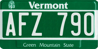VT license plate AFZ790