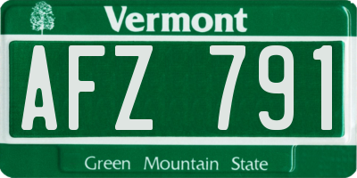 VT license plate AFZ791